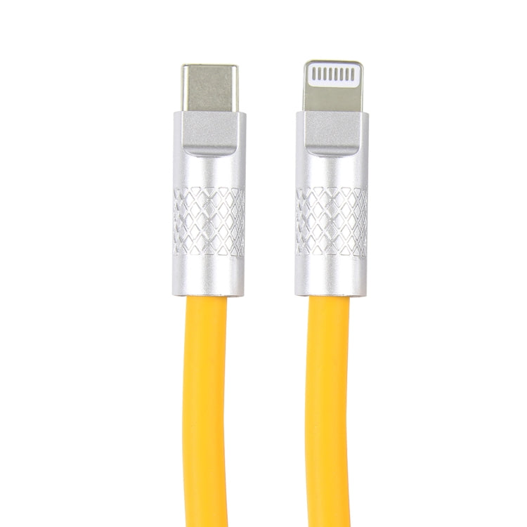 Mech Series 120W USB-C / Type-C to 8 Pin Metal Plug Silicone Fast Charging Data Cable, Length: 1.2m(Yellow) - 2 in 1 Cable by PMC Jewellery | Online Shopping South Africa | PMC Jewellery | Buy Now Pay Later Mobicred