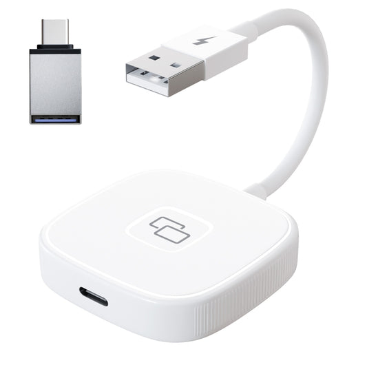 THT-020-7 USB + USB-C / Type-C Carplay Mirror Adapter for iPhone(White) - Terminal connectors by PMC Jewellery | Online Shopping South Africa | PMC Jewellery | Buy Now Pay Later Mobicred