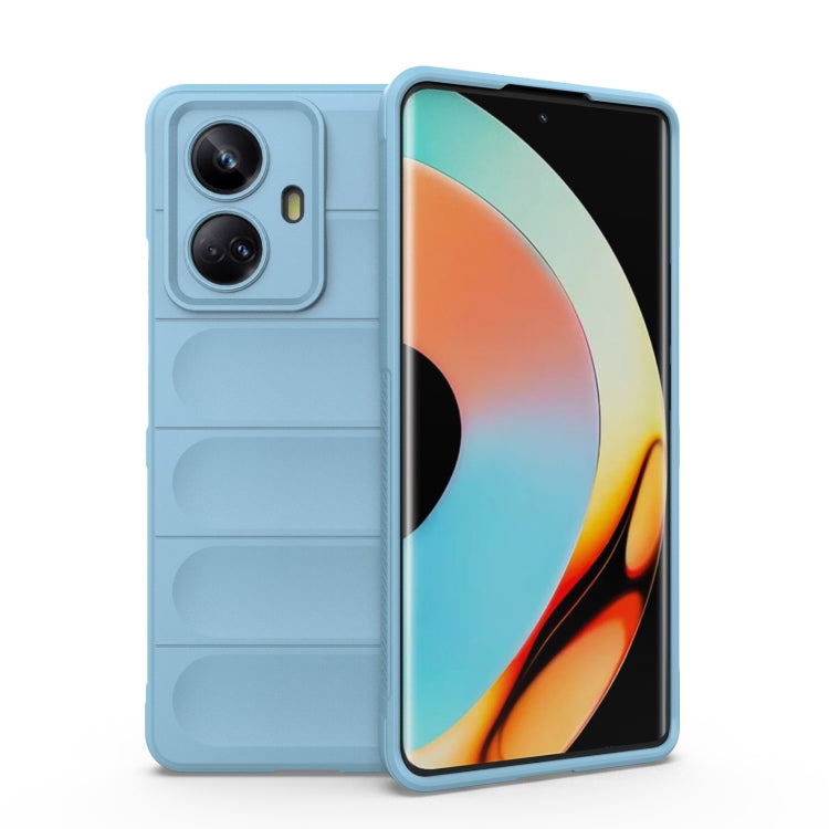 For Realme 10 Pro+ 5G Magic Shield TPU + Flannel Phone Case(Light Blue) - Realme Cases by PMC Jewellery | Online Shopping South Africa | PMC Jewellery | Buy Now Pay Later Mobicred
