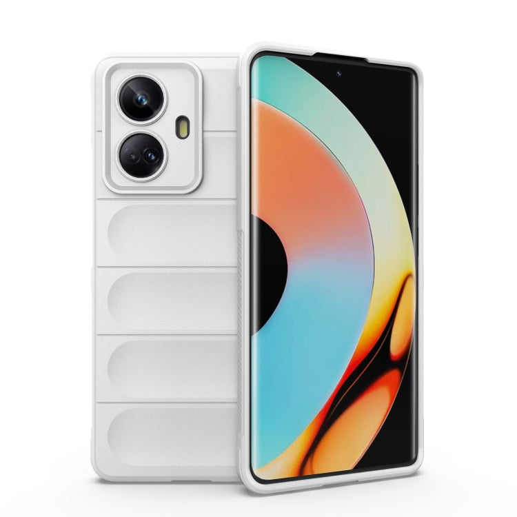 For Realme 10 Pro+ 5G Magic Shield TPU + Flannel Phone Case(White) - Realme Cases by PMC Jewellery | Online Shopping South Africa | PMC Jewellery | Buy Now Pay Later Mobicred