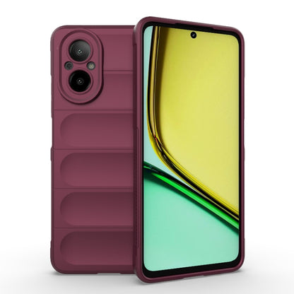 For Realme C67 4G Global Magic Shield TPU + Flannel Phone Case(Wine Red) - Realme Cases by PMC Jewellery | Online Shopping South Africa | PMC Jewellery | Buy Now Pay Later Mobicred