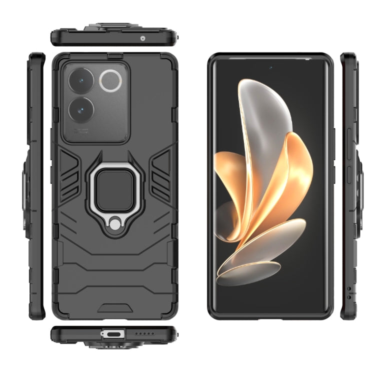 For vivo S17e Magnetic Ring Holder PC + TPU Phone Case(Black) - vivo Cases by PMC TechLife | Online Shopping South Africa | PMC TechLife