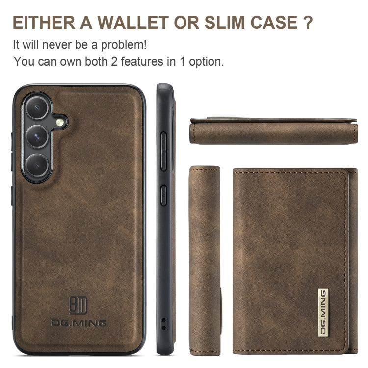 For Samsung Galaxy S24+ 5G DG.MING M1 Series 3-Fold Multi Card Wallet + Magnetic Phone Case(Coffee) - Galaxy S24+ 5G Cases by DG.MING | Online Shopping South Africa | PMC Jewellery | Buy Now Pay Later Mobicred