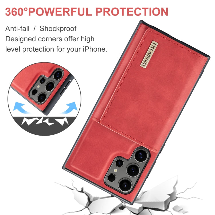 For Samsung Galaxy S24 Ultra 5G DG.MING M1 Series 3-Fold Multi Card Wallet + Magnetic Phone Case(Red) - Galaxy S24 Ultra 5G Cases by DG.MING | Online Shopping South Africa | PMC Jewellery | Buy Now Pay Later Mobicred