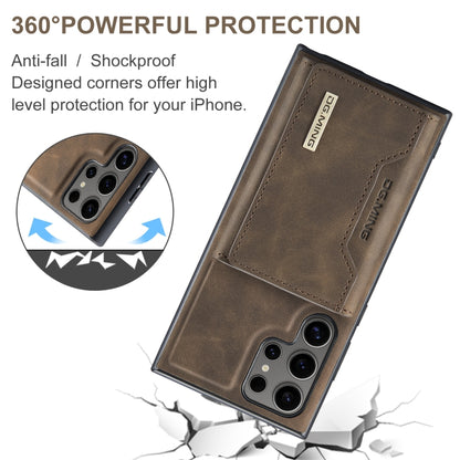 For Samsung Galaxy S24 Ultra 5G DG.MING M2 Series 3-Fold Multi Card Bag + Magnetic Phone Case(Coffee) - Galaxy S24 Ultra 5G Cases by DG.MING | Online Shopping South Africa | PMC Jewellery | Buy Now Pay Later Mobicred