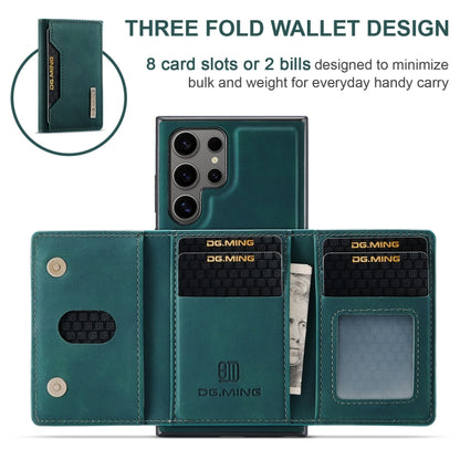 For Samsung Galaxy S24 Ultra 5G DG.MING M2 Series 3-Fold Multi Card Bag + Magnetic Phone Case(Green) - Galaxy S24 Ultra 5G Cases by DG.MING | Online Shopping South Africa | PMC Jewellery | Buy Now Pay Later Mobicred