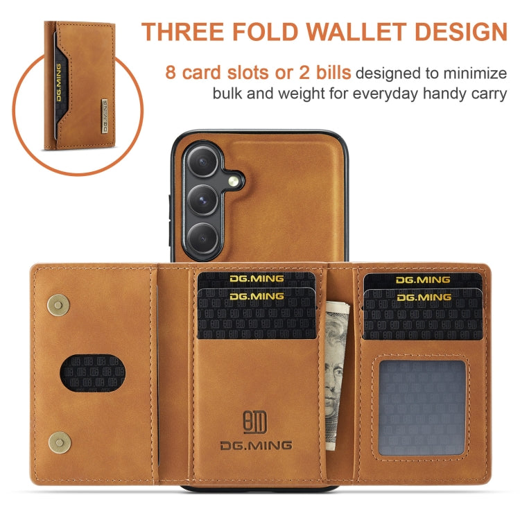 For Samsung Galaxy S24+ 5G DG.MING M2 Series 3-Fold Multi Card Bag + Magnetic Phone Case(Brown) - Galaxy S24+ 5G Cases by DG.MING | Online Shopping South Africa | PMC Jewellery | Buy Now Pay Later Mobicred