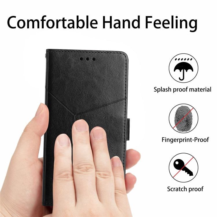 For Xiaomi Redmi 12 4G Global Y-shaped Pattern Flip Leather Phone Case(Black) - Xiaomi Cases by PMC TechLife | Online Shopping South Africa | PMC TechLife | Buy Now Pay Later Mobicred