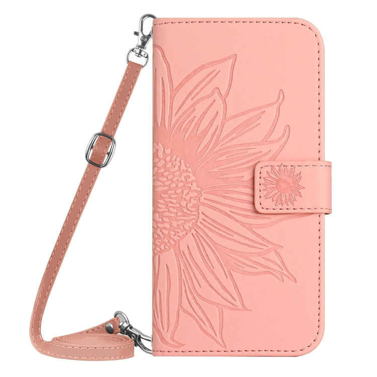 For Xiaomi Redmi 13C 4G Skin Feel Sun Flower Embossed Flip Leather Phone Case with Lanyard(Pink) - 13C Cases by PMC Jewellery | Online Shopping South Africa | PMC Jewellery | Buy Now Pay Later Mobicred