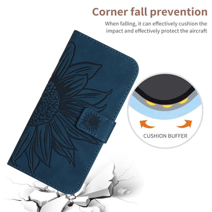 For Xiaomi Redmi 13C 5G Skin Feel Sun Flower Embossed Flip Leather Phone Case with Lanyard(Inky Blue) - 13C Cases by PMC Jewellery | Online Shopping South Africa | PMC Jewellery | Buy Now Pay Later Mobicred