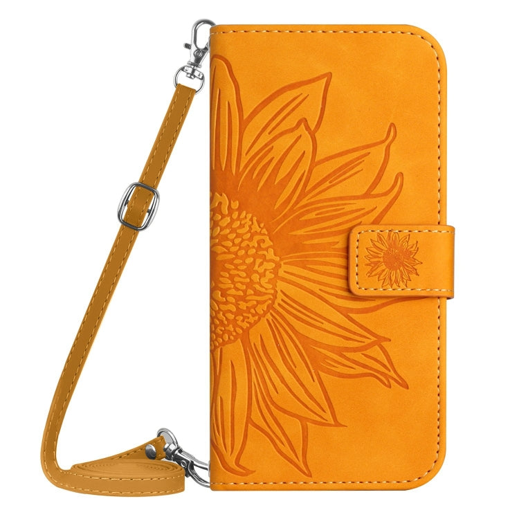 For Xiaomi Redmi Note 13 Pro 4G Global Skin Feel Sun Flower Embossed Flip Leather Phone Case with Lanyard(Yellow) - Note 13 Pro Cases by PMC Jewellery | Online Shopping South Africa | PMC Jewellery | Buy Now Pay Later Mobicred