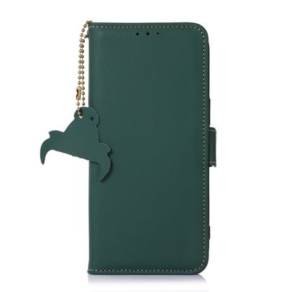 For Xiaomi Redmi A3 Genuine Leather Magnetic RFID Leather Phone Case(Green) - Xiaomi Cases by PMC Jewellery | Online Shopping South Africa | PMC Jewellery | Buy Now Pay Later Mobicred