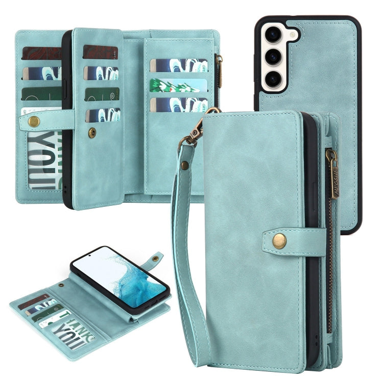 For Samsung Galaxy A51 5G Zipper Wallet Detachable MagSafe Leather Phone Case(Blue) - Galaxy Phone Cases by PMC TechLife | Online Shopping South Africa | PMC TechLife