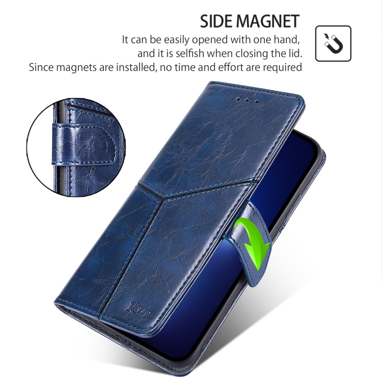 For Huawei Pura 70 5G Geometric Stitching Leather Phone Case(Blue) - Huawei Cases by PMC Jewellery | Online Shopping South Africa | PMC Jewellery | Buy Now Pay Later Mobicred