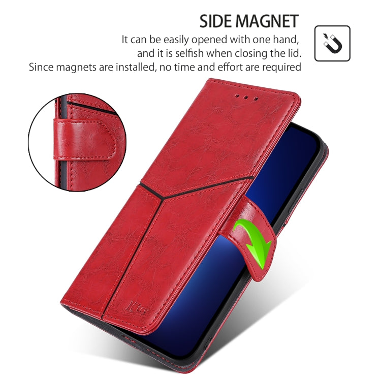 For Honor Magic6 Pro Geometric Stitching Leather Phone Case(Red) - Honor Cases by PMC Jewellery | Online Shopping South Africa | PMC Jewellery | Buy Now Pay Later Mobicred