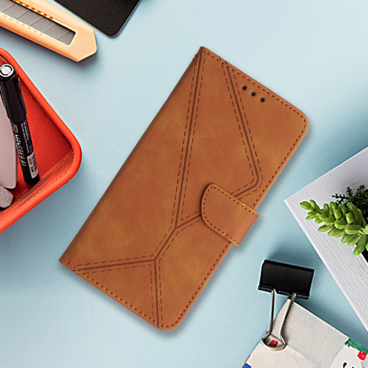 For Motorola Moto E14 Stitching Embossed Leather Phone Case(Brown) - free shipping - PMC TechLife - Order now!