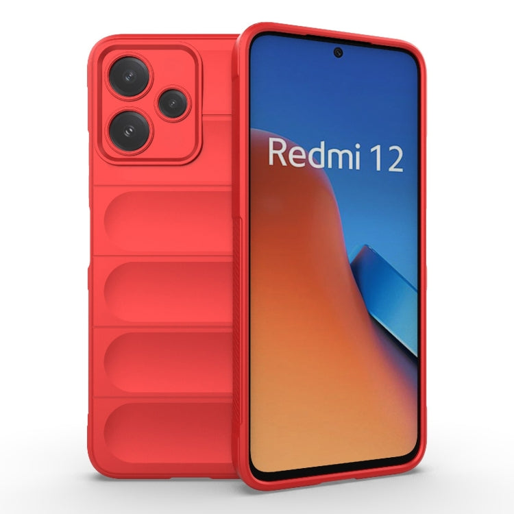 For Xiaomi Redmi 12 5G Magic Shield TPU + Flannel Phone Case(Red) - Xiaomi Cases by PMC Jewellery | Online Shopping South Africa | PMC Jewellery | Buy Now Pay Later Mobicred