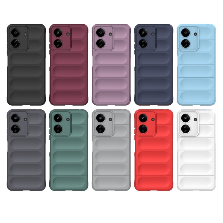 For Xiaomi Redmi 13C 4G Global Magic Shield TPU + Flannel Phone Case(Red) - 13C Cases by PMC TechLife | Online Shopping South Africa | PMC TechLife | Buy Now Pay Later Mobicred