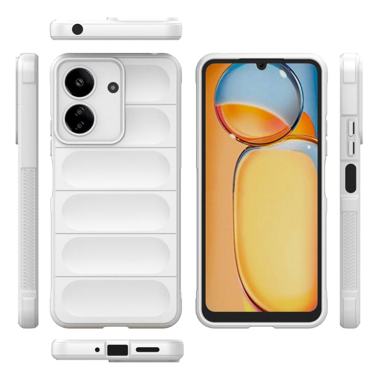 For Xiaomi Redmi 13C 4G Global Magic Shield TPU + Flannel Phone Case(White) - 13C Cases by PMC Jewellery | Online Shopping South Africa | PMC Jewellery | Buy Now Pay Later Mobicred