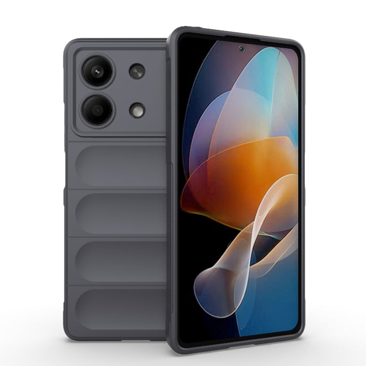 For Xiaomi Redmi Note 13R Pro 5G Magic Shield TPU + Flannel Phone Case(Dark Grey) - Xiaomi Cases by PMC TechLife | Online Shopping South Africa | PMC TechLife | Buy Now Pay Later Mobicred