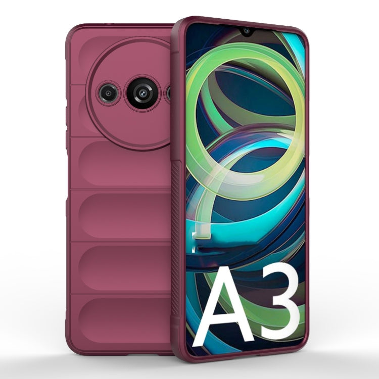 For Xiaomi Redmi A3 4G Global Magic Shield TPU + Flannel Phone Case(Wine Red) - Xiaomi Cases by PMC Jewellery | Online Shopping South Africa | PMC Jewellery | Buy Now Pay Later Mobicred