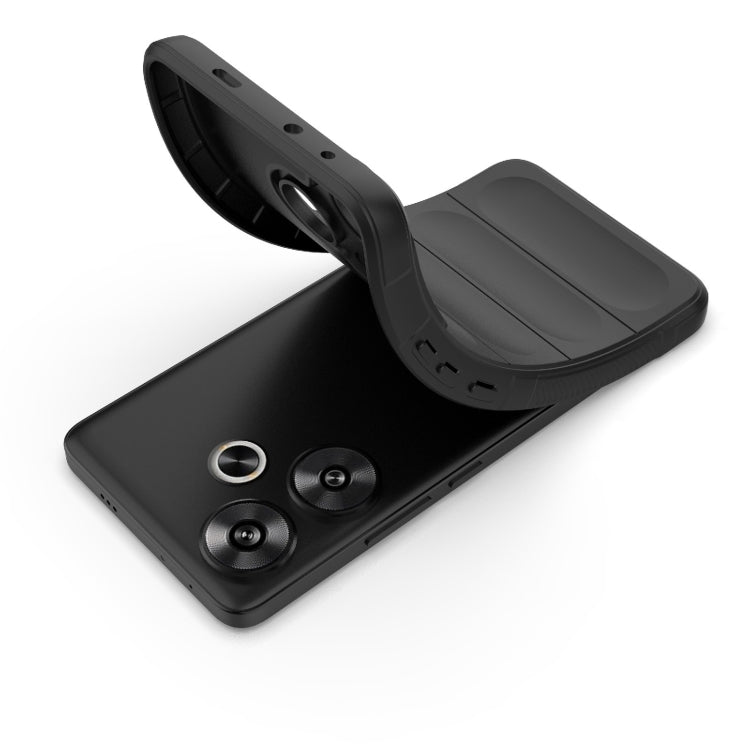 For Xiaomi Redmi Turbo 3 5G Magic Shield TPU + Flannel Phone Case(Dark Grey) - Xiaomi Cases by PMC TechLife | Online Shopping South Africa | PMC TechLife | Buy Now Pay Later Mobicred