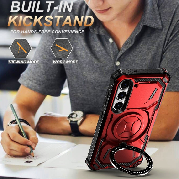 For Samsung Galaxy S24 5G Armor Series Holder Phone Case(Red) - Galaxy S24 5G Cases by PMC TechLife | Online Shopping South Africa | PMC TechLife