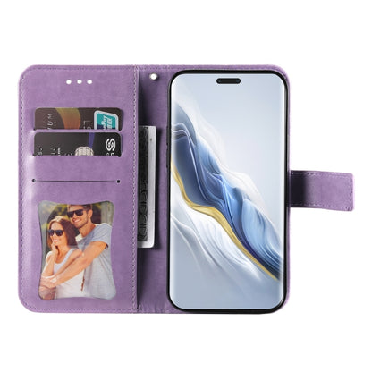 For Honor Magic6 Pro Seven-petal Flowers Embossing Leather Phone Case(Light Purple) - Honor Cases by PMC Jewellery | Online Shopping South Africa | PMC Jewellery | Buy Now Pay Later Mobicred