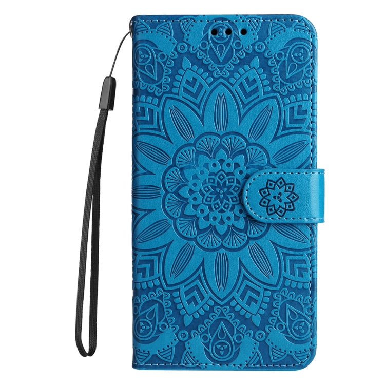 For Honor Magic6 Pro Embossed Sunflower Leather Phone Case(Blue) - Honor Cases by PMC Jewellery | Online Shopping South Africa | PMC Jewellery | Buy Now Pay Later Mobicred