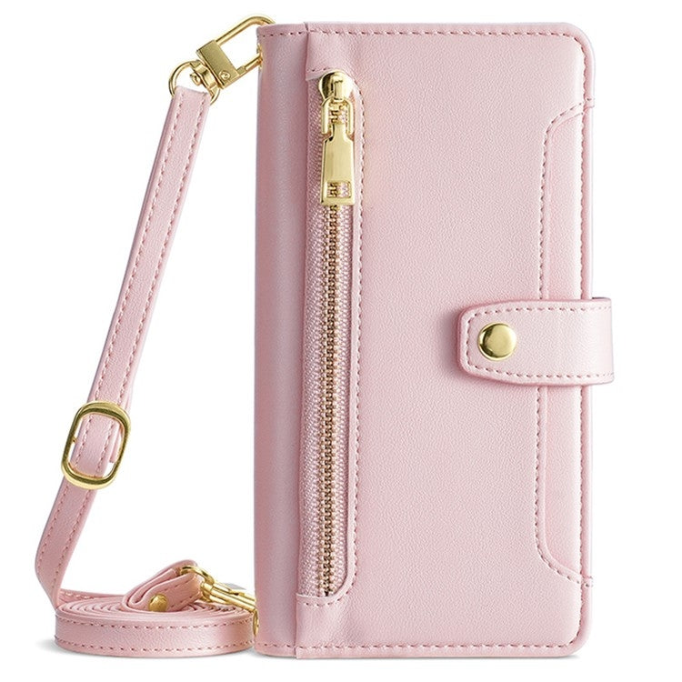 For Honor Magic6 Pro 5G Sheep Texture Cross-body Zipper Wallet Leather Phone Case(Pink) - Honor Cases by PMC Jewellery | Online Shopping South Africa | PMC Jewellery | Buy Now Pay Later Mobicred