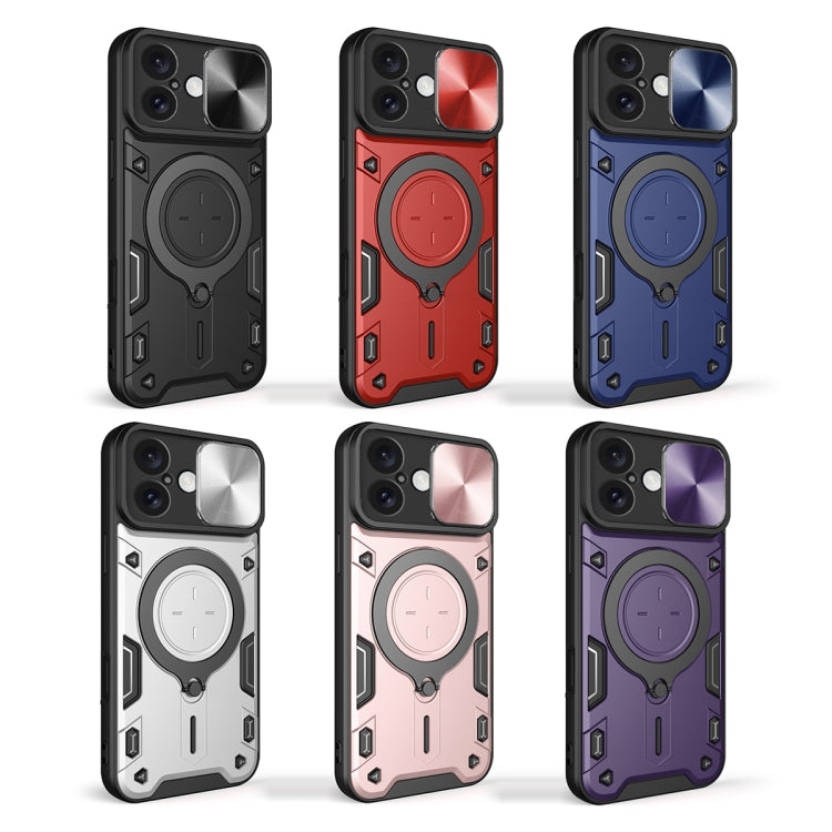 For iPhone 16 Plus CD Texture Sliding Camshield Magnetic Holder Phone Case(Pink) - iPhone 16 Plus Cases by PMC TechLife | Online Shopping South Africa | PMC TechLife | Buy Now Pay Later Mobicred