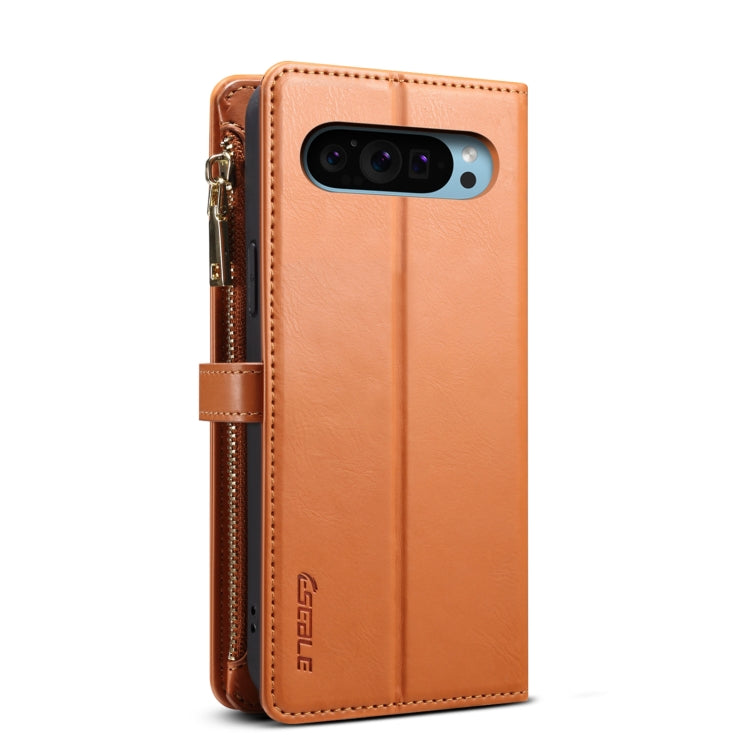 For Google Pixel 9 / 9 Pro ESEBLE Star Series Lanyard Zipper Wallet RFID Leather Case(Brown) - Google Cases by ESEBLE | Online Shopping South Africa | PMC Jewellery | Buy Now Pay Later Mobicred