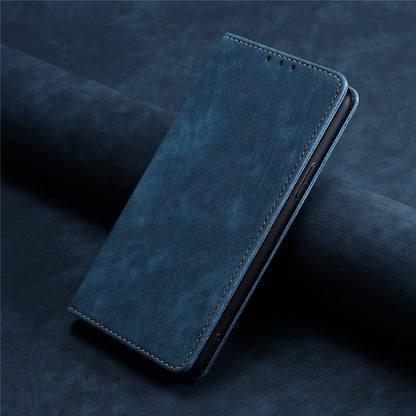 For Huawei Pura 70 RFID Anti-theft Brush Magnetic Leather Phone Case(Blue) - Huawei Cases by PMC Jewellery | Online Shopping South Africa | PMC Jewellery | Buy Now Pay Later Mobicred