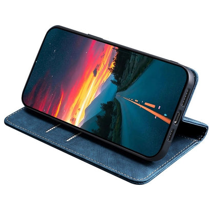 For Huawei Pura 70 RFID Anti-theft Brush Magnetic Leather Phone Case(Blue) - Huawei Cases by PMC Jewellery | Online Shopping South Africa | PMC Jewellery | Buy Now Pay Later Mobicred