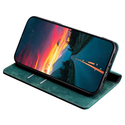 For Huawei Pura 70 RFID Anti-theft Brush Magnetic Leather Phone Case(Green) - Huawei Cases by PMC Jewellery | Online Shopping South Africa | PMC Jewellery | Buy Now Pay Later Mobicred