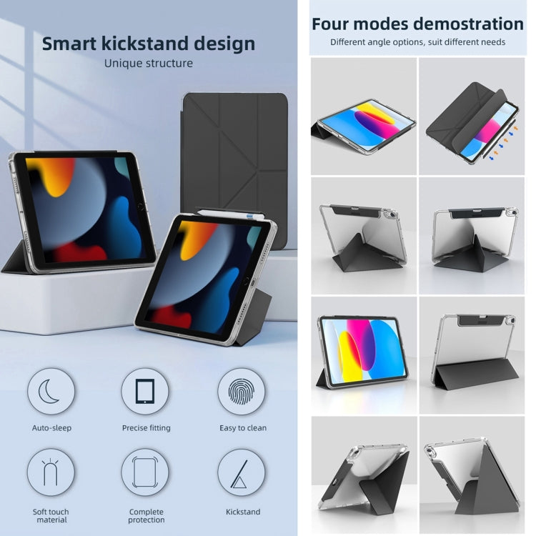 For iPad Pro 13 2024 Mutural Deformation Stand Smart Leather Tablet Case(Black) - iPad Pro 13 2024 Cases by Mutural | Online Shopping South Africa | PMC TechLife | Buy Now Pay Later Mobicred