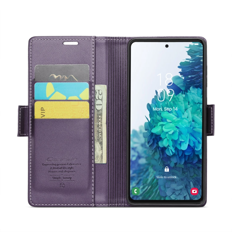 For Samsung Galaxy S20 FE CaseMe 023 Butterfly Buckle Litchi Texture RFID Anti-theft Leather Phone Case(Pearly Purple) - Galaxy S20 FE Cases by CaseMe | Online Shopping South Africa | PMC Jewellery | Buy Now Pay Later Mobicred