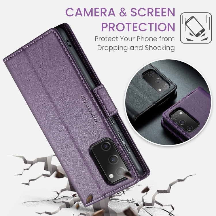 For Samsung Galaxy S20 FE CaseMe 023 Butterfly Buckle Litchi Texture RFID Anti-theft Leather Phone Case(Pearly Purple) - Galaxy S20 FE Cases by CaseMe | Online Shopping South Africa | PMC Jewellery | Buy Now Pay Later Mobicred