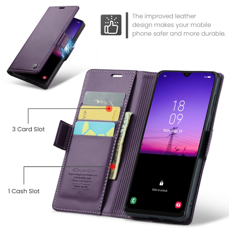 For Samsung Galaxy A30s / A50s / A50 CaseMe 023 Butterfly Buckle Litchi Texture RFID Anti-theft Leather Phone Case(Pearly Purple) - Galaxy Phone Cases by CaseMe | Online Shopping South Africa | PMC Jewellery | Buy Now Pay Later Mobicred