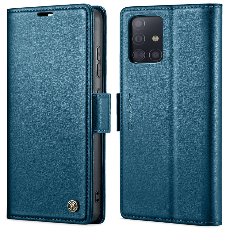 For Samsung Galaxy A71 4G CaseMe 023 Butterfly Buckle Litchi Texture RFID Anti-theft Leather Phone Case(Blue) - Galaxy Phone Cases by CaseMe | Online Shopping South Africa | PMC Jewellery | Buy Now Pay Later Mobicred