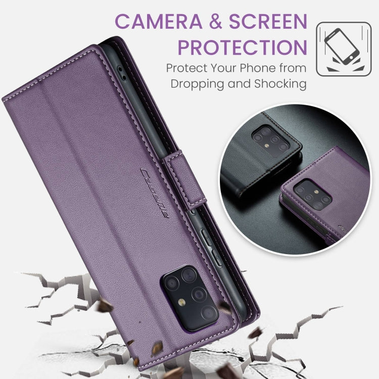 For Samsung Galaxy A51 4G/M40s CaseMe 023 Butterfly Buckle Litchi Texture RFID Anti-theft Leather Phone Case(Pearly Purple) - Galaxy Phone Cases by CaseMe | Online Shopping South Africa | PMC Jewellery | Buy Now Pay Later Mobicred