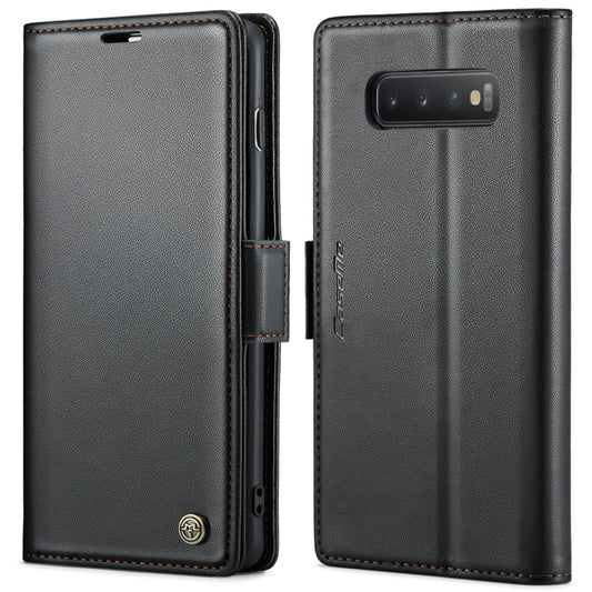 For Samsung Galaxy S10+ CaseMe 023 Butterfly Buckle Litchi Texture RFID Anti-theft Leather Phone Case(Black) - Galaxy Phone Cases by CaseMe | Online Shopping South Africa | PMC Jewellery | Buy Now Pay Later Mobicred