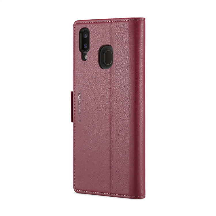 For Samsung Galaxy A20/A30/M10s CaseMe 023 Butterfly Buckle Litchi Texture RFID Anti-theft Leather Phone Case(Wine Red) - Galaxy Phone Cases by CaseMe | Online Shopping South Africa | PMC Jewellery | Buy Now Pay Later Mobicred