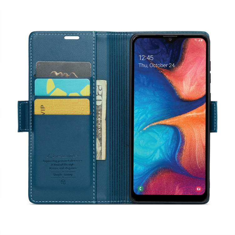 For Samsung Galaxy A20/A30/M10s CaseMe 023 Butterfly Buckle Litchi Texture RFID Anti-theft Leather Phone Case(Blue) - Galaxy Phone Cases by CaseMe | Online Shopping South Africa | PMC Jewellery | Buy Now Pay Later Mobicred