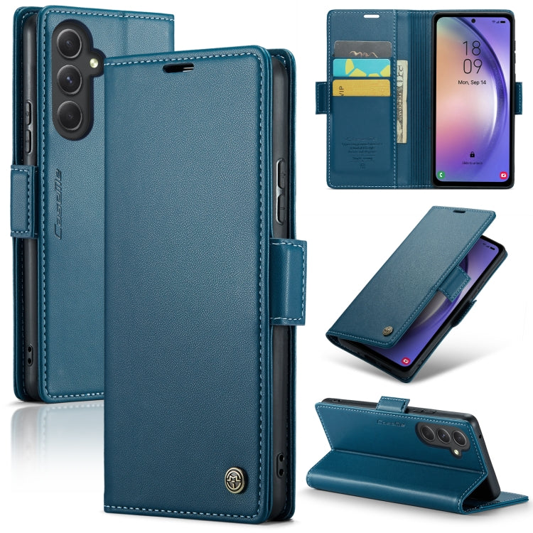 For Samsung Galaxy A54 5G CaseMe 023 Butterfly Buckle Litchi Texture RFID Anti-theft Leather Phone Case(Blue) - Galaxy Phone Cases by CaseMe | Online Shopping South Africa | PMC Jewellery | Buy Now Pay Later Mobicred