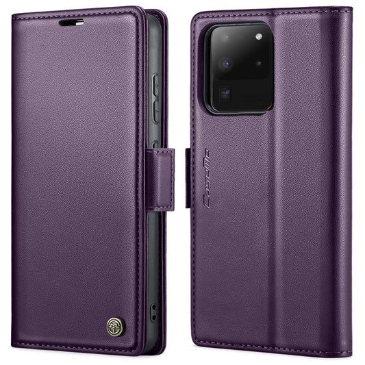 For Samsung Galaxy S20 Ultra CaseMe 023 Butterfly Buckle Litchi Texture RFID Anti-theft Leather Phone Case(Pearly Purple) - Galaxy Phone Cases by CaseMe | Online Shopping South Africa | PMC Jewellery | Buy Now Pay Later Mobicred