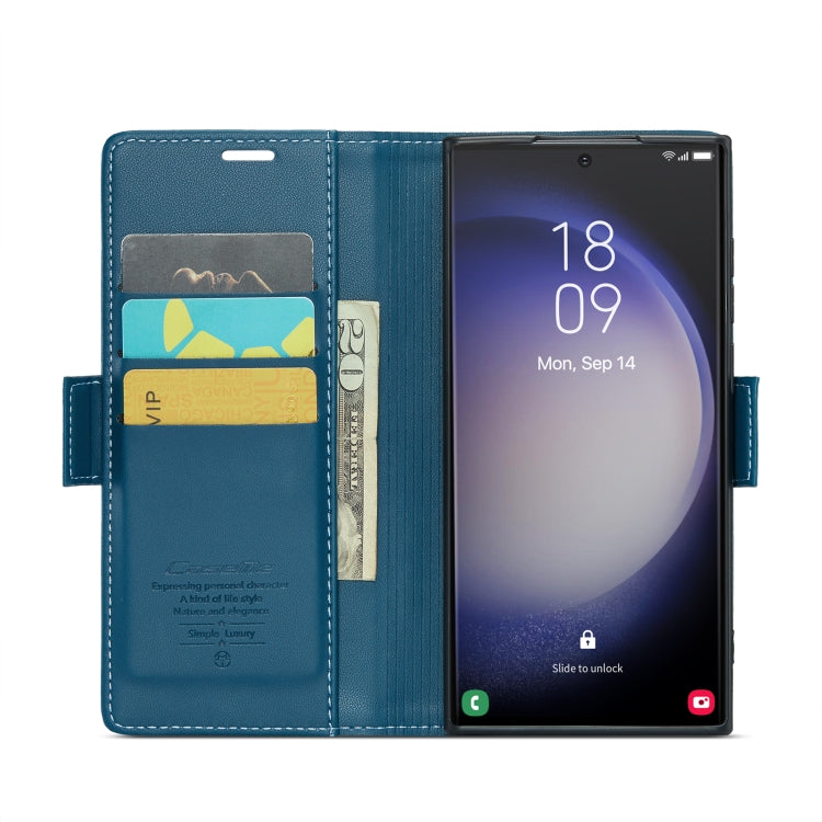 For Samsung Galaxy S24 Ultra CaseMe 023 Butterfly Buckle Litchi Texture RFID Anti-theft Leather Phone Case(Blue) - Galaxy S24 Ultra 5G Cases by CaseMe | Online Shopping South Africa | PMC Jewellery