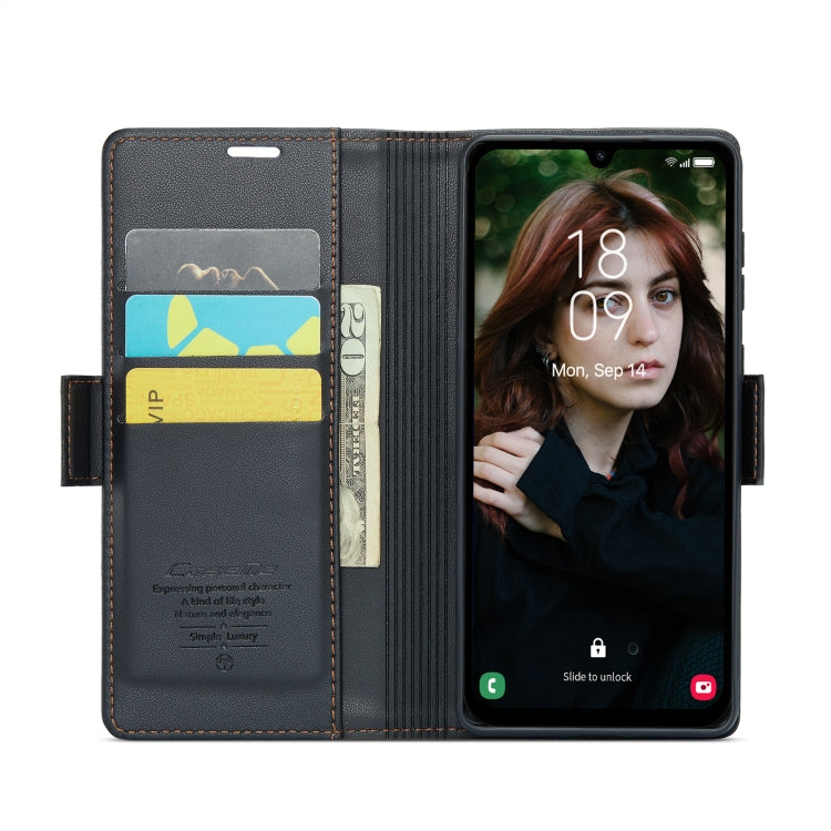 For Samsung Galaxy A15 4G/5G CaseMe 023 Butterfly Buckle Litchi Texture RFID Anti-theft Leather Phone Case(Black) - Galaxy Phone Cases by CaseMe | Online Shopping South Africa | PMC Jewellery | Buy Now Pay Later Mobicred