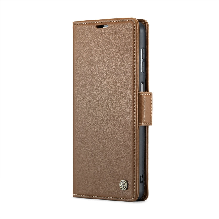 For Samsung Galaxy A25 5G CaseMe 023 Butterfly Buckle Litchi Texture RFID Anti-theft Leather Phone Case(Brown) - Galaxy Phone Cases by CaseMe | Online Shopping South Africa | PMC Jewellery | Buy Now Pay Later Mobicred