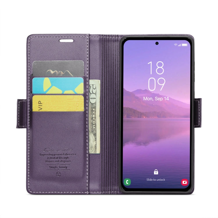 For Samsung Galaxy A35 5G CaseMe 023 Butterfly Buckle Litchi Texture RFID Anti-theft Leather Phone Case(Pearly Purple) - Galaxy Phone Cases by CaseMe | Online Shopping South Africa | PMC Jewellery | Buy Now Pay Later Mobicred